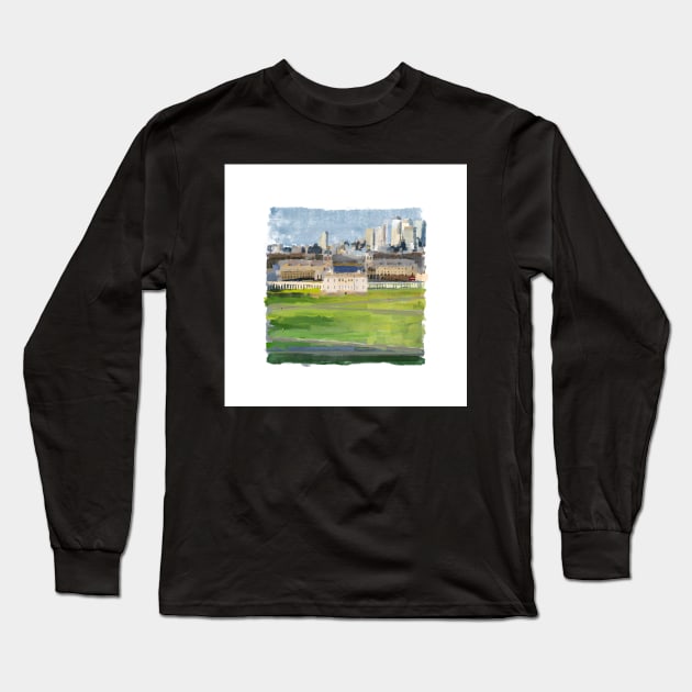 View from the Royal Observatory, Greenwich, London Long Sleeve T-Shirt by markvickers41